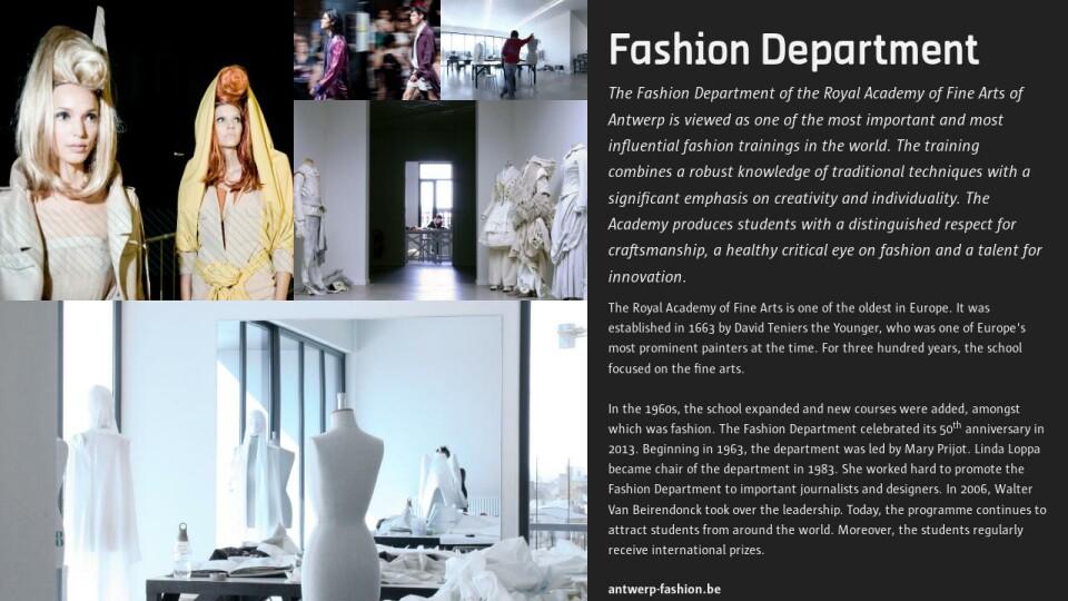 Fashion Department Royal Academy of Fine Arts Dressed by Antwerp EN