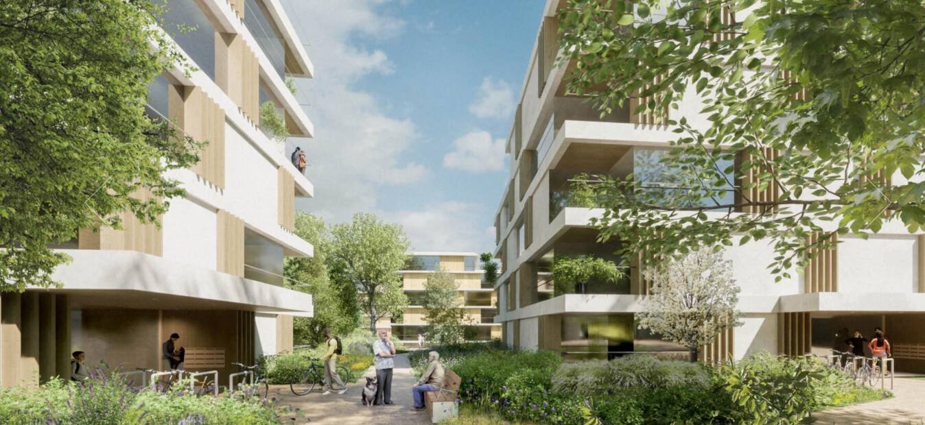 Referentiebeeld van de beoogde architectuur voor Nieuw Feithenhof