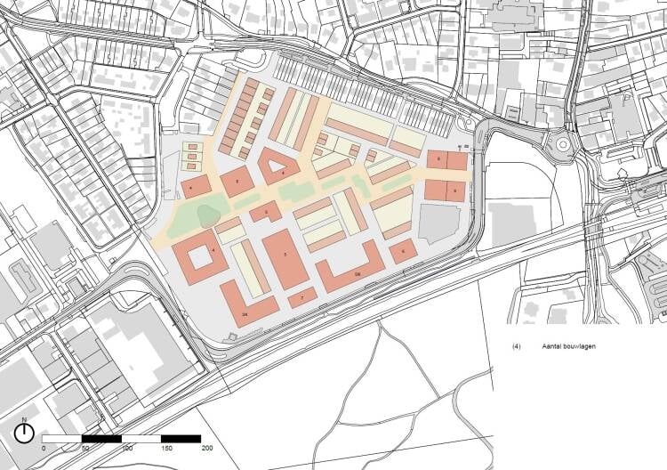 Kaart van het Stedenbouwkundig plan concept