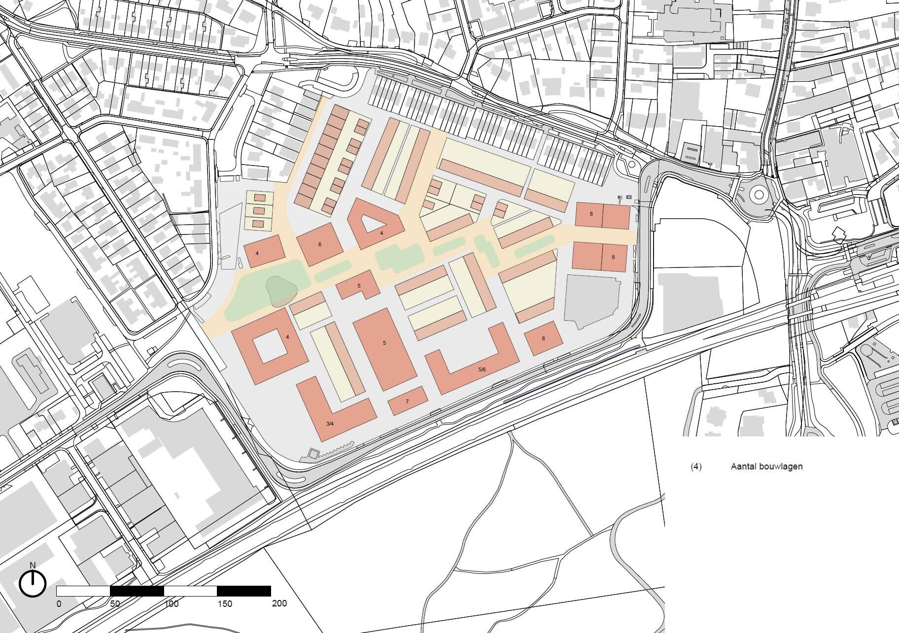Kaart van het Stedenbouwkundig plan concept