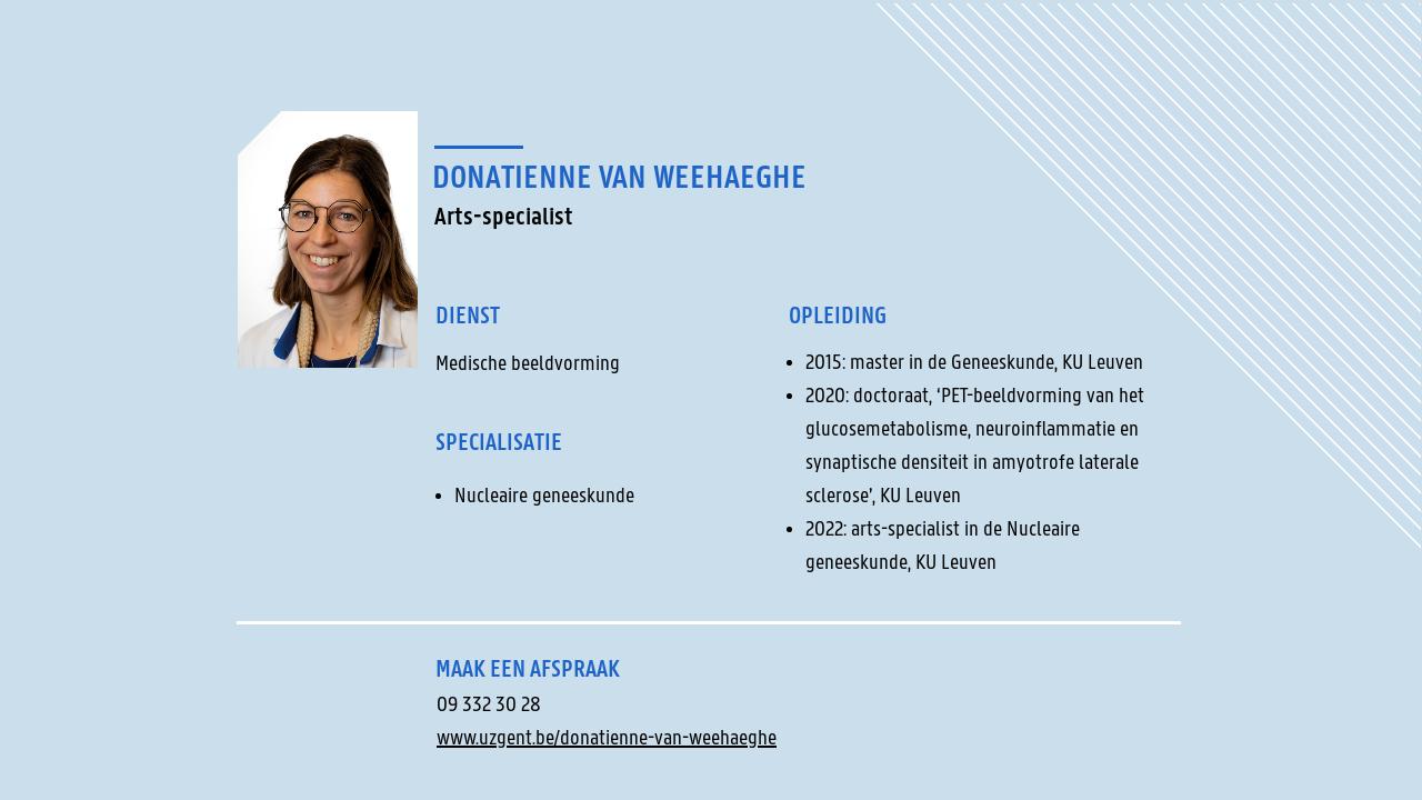 Donatienne Van Weehaeghe - Nieuwe-artsen stafleden, juli – december 2022