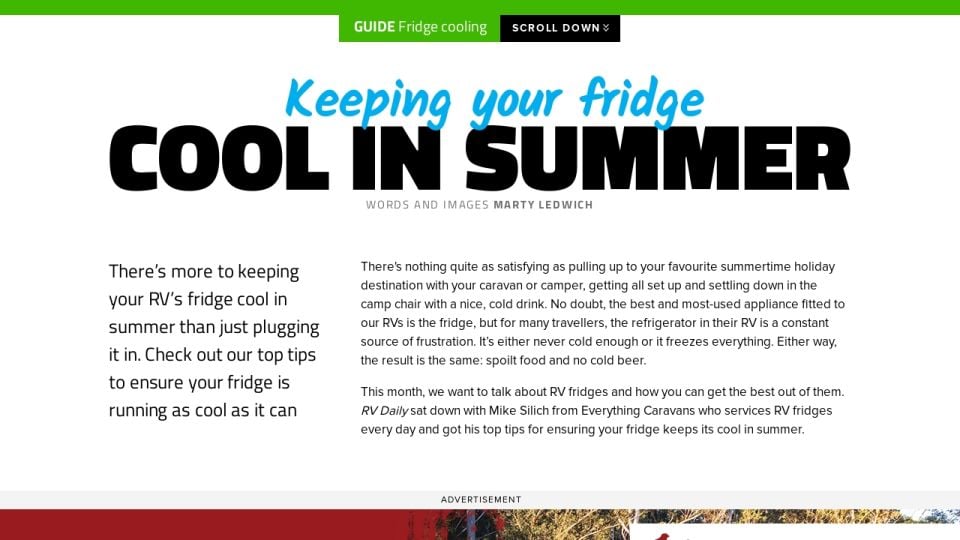 Guide: Keeping your fridge cool in summer - RV Daily - Issue 046