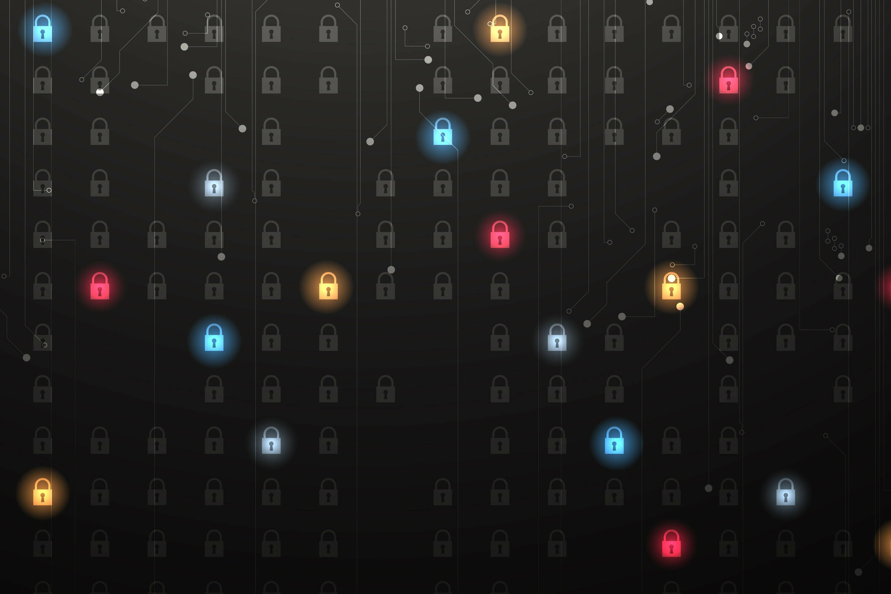 Digital background with locks and connectors