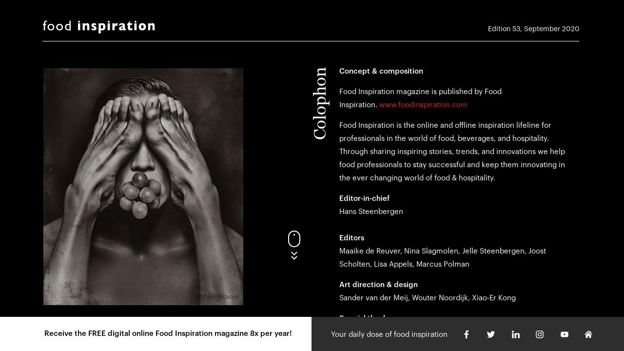 Colophon - INT53 Emerging players in the food space
