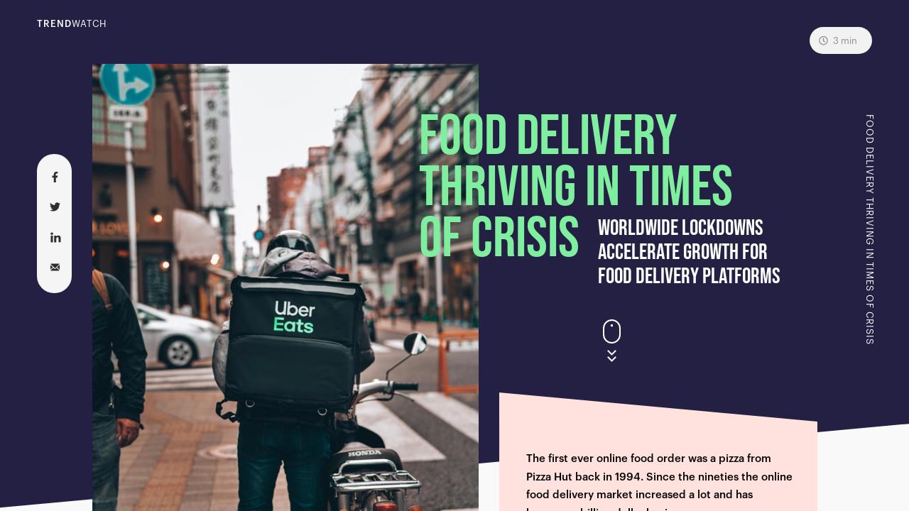 Food delivery thriving in times of crisis - INT53 Emerging players in ...