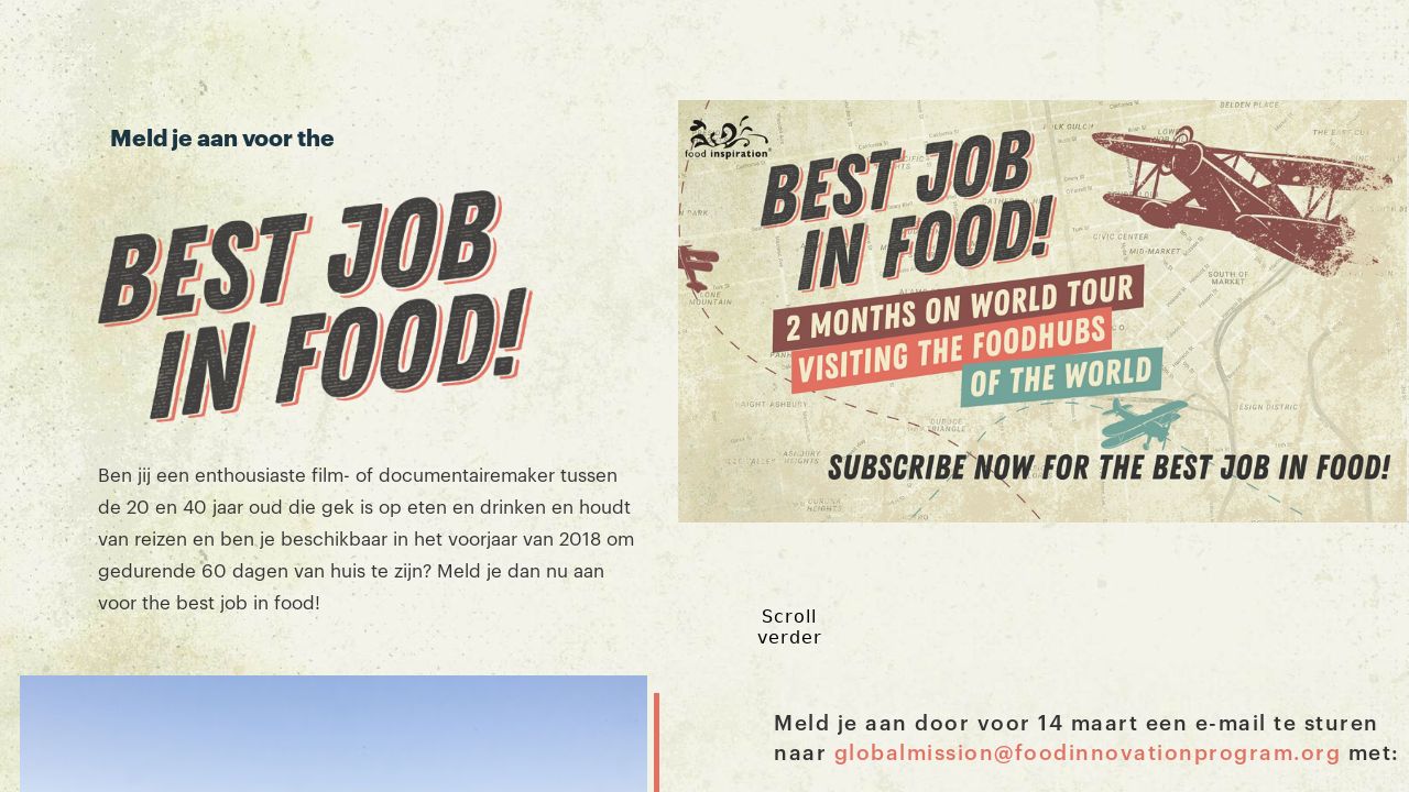 The best job in food - 139 Wie niet reist is gek