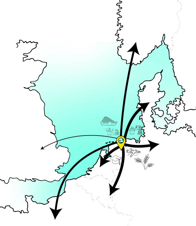Infographic waar groningen centraal staat binnen nederland