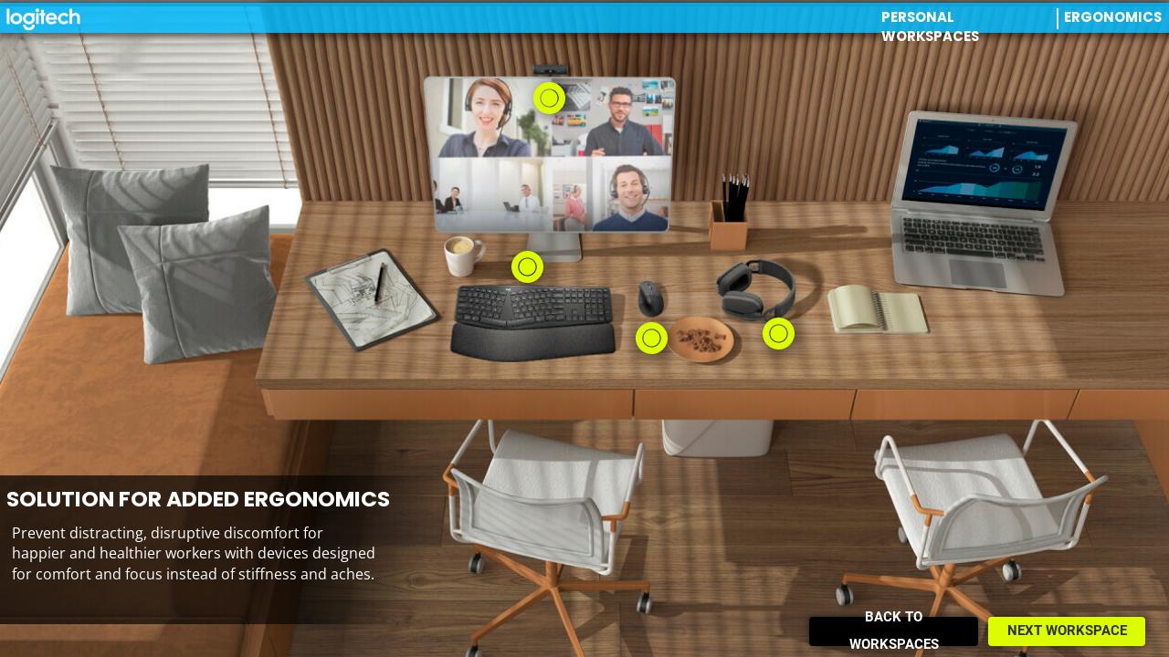 Personal Workspace Added Ergonomic Solutions Logitech Workspace