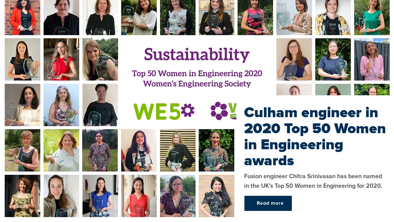 UKAEA engineer in Top 50 Women in Engineering - UKAEA Fusion September ...
