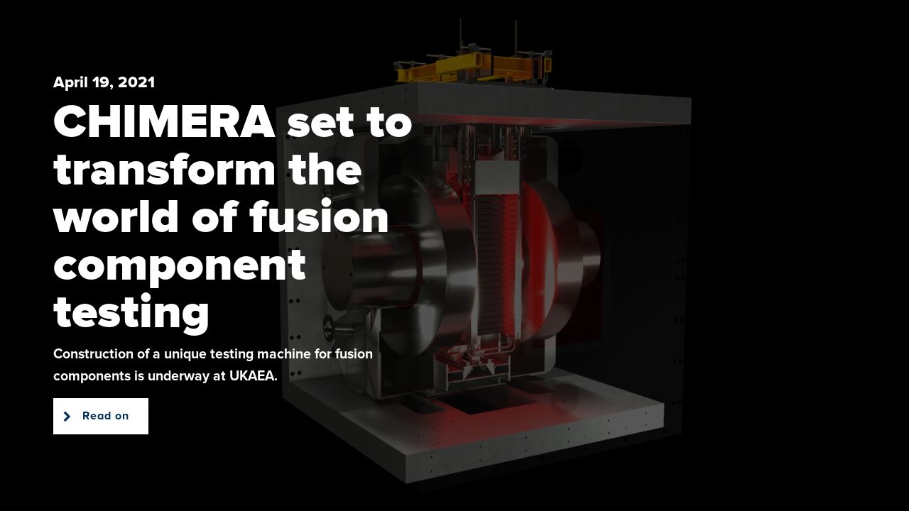 CHIMERA set to transform the world of fusion component testing - UKAEA ...