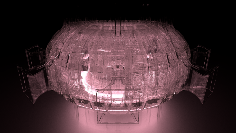 Glass model of JET tokamak