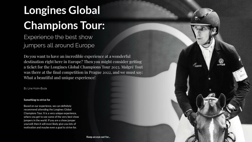 Longines Global Champions Tour Experience the best show jumpers