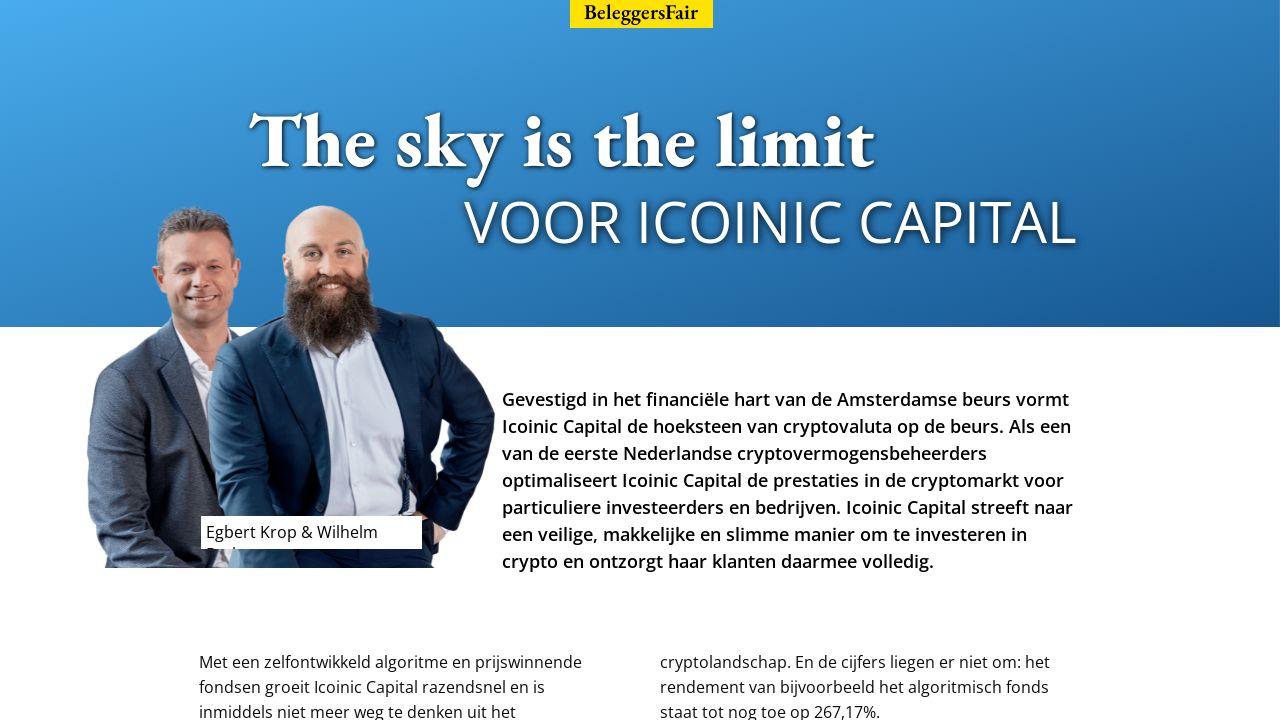 the sky is the limit voor Icoinic Capital - eCash, november 2021