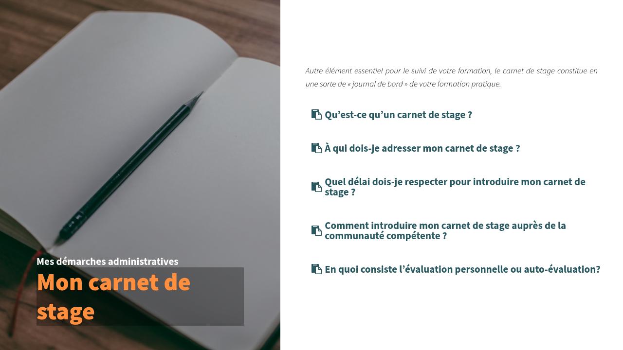 Carnet de stage - FR