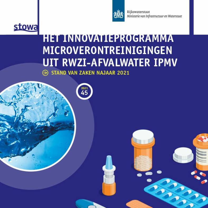 Omslag van de STOWA publicatie 'Het innovatieprogramma microverontreinigingen uit RWZI-afvalwater IPMV'.