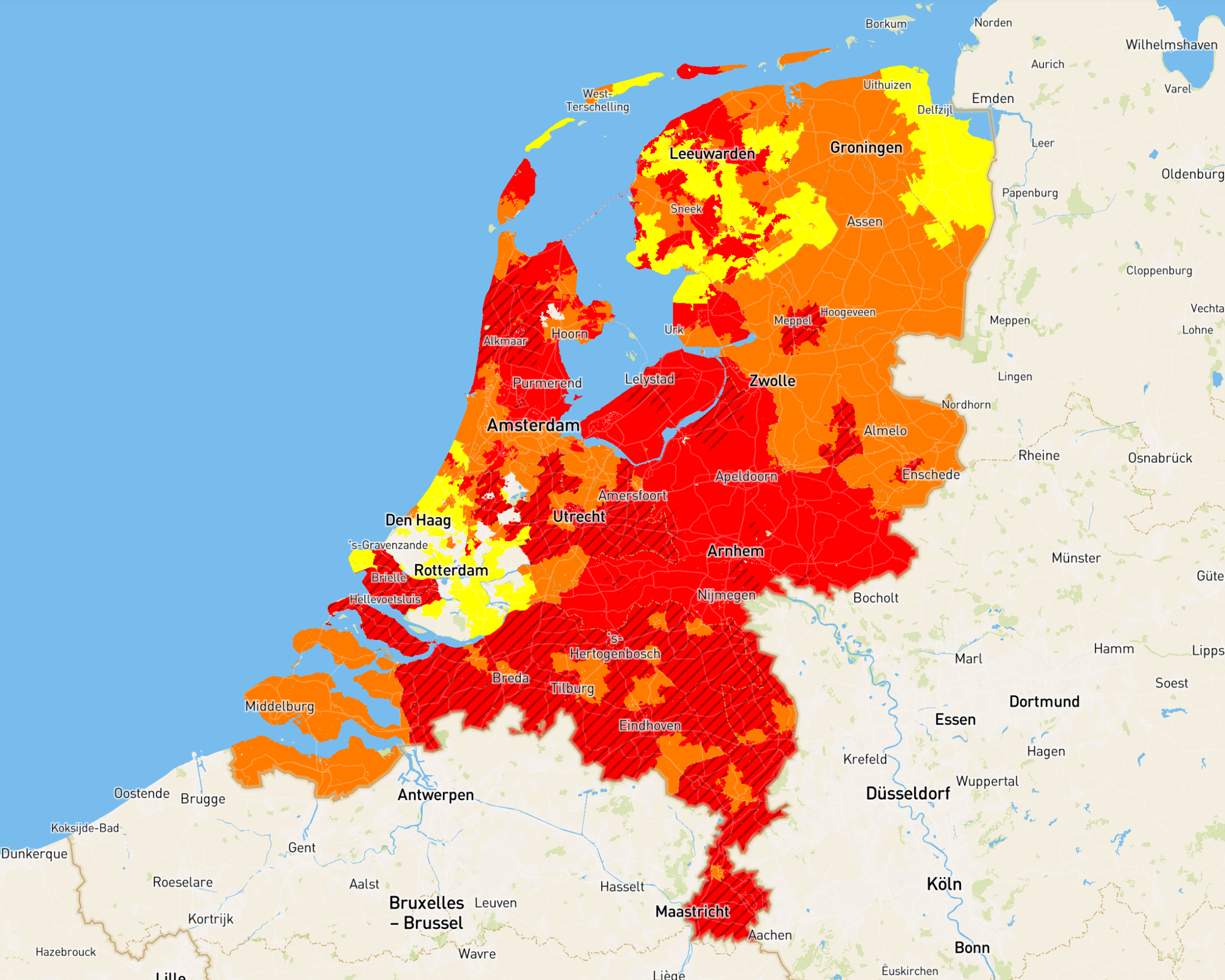 Capaciteitskaart van Netbeheer Nederland