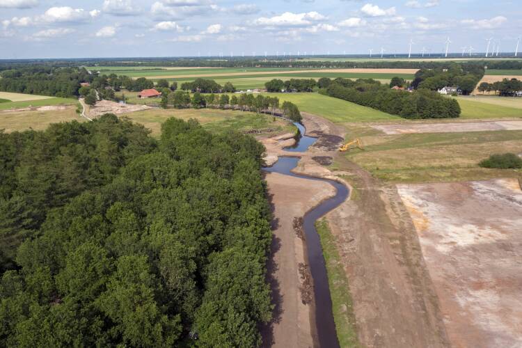 Luchtfoto van de hermeandering