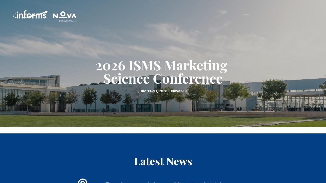 2026 ISMS Marketing Science Conference - ISMS Marketing Science Conference