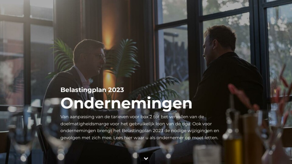 Ondernemingen | Belastingplan 2023 | Moore DRV