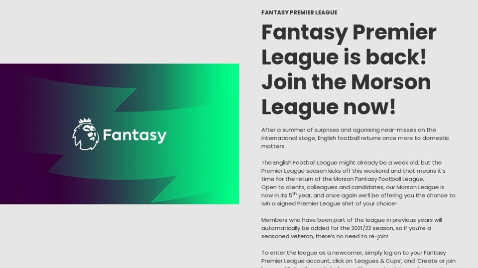 FANTASY PREMIER LEAGUE IS BACK!