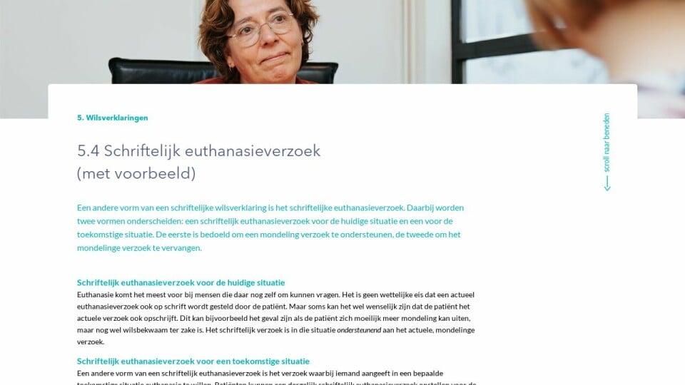 Schriftelijk Euthanasieverzoek Met Voorbeeld Knmg Tijdig Praten Over Het Levenseinde