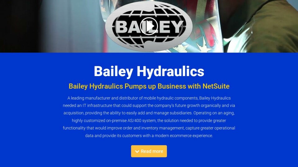 Customer story Bailey Hydraulics Discover NetSuite for Private Equity