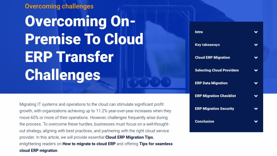 Overcoming On Premise To Cloud Erp Transfer Challenges Rsult S Ultimate Megapack 11 Essential