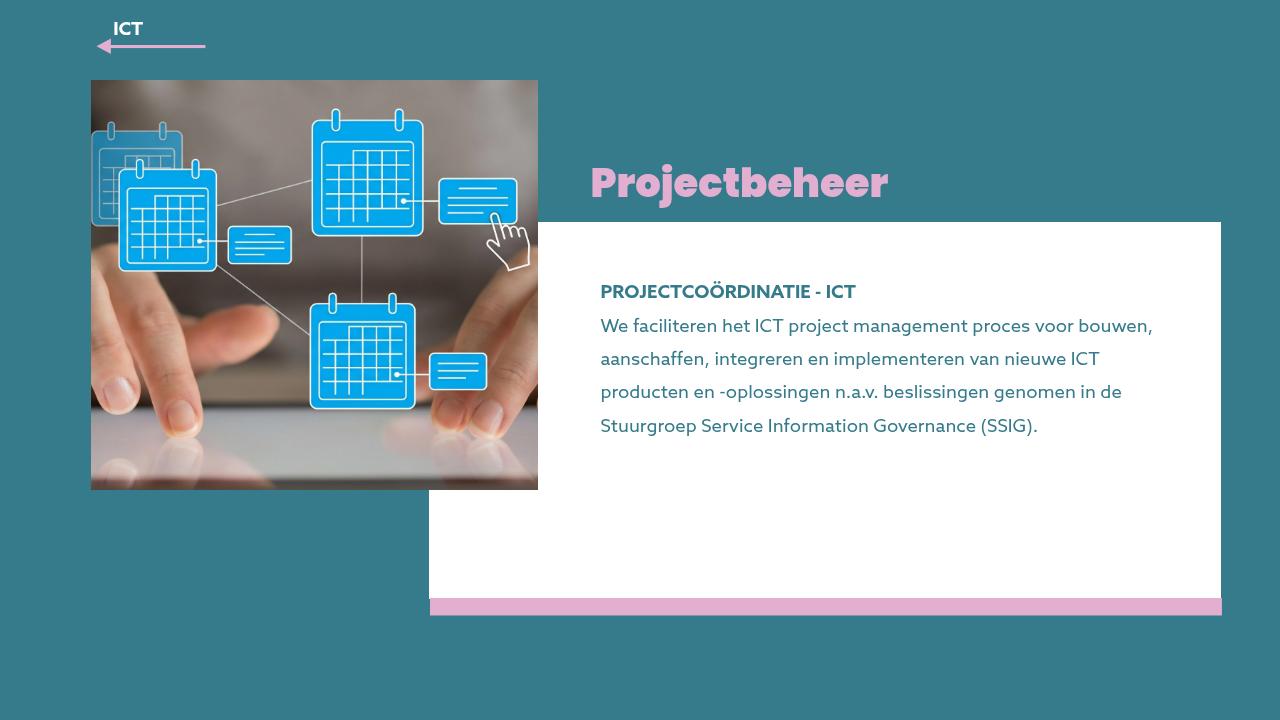 Projectbeheer Rol Projectbeheer - Servicecatalogus Interne services