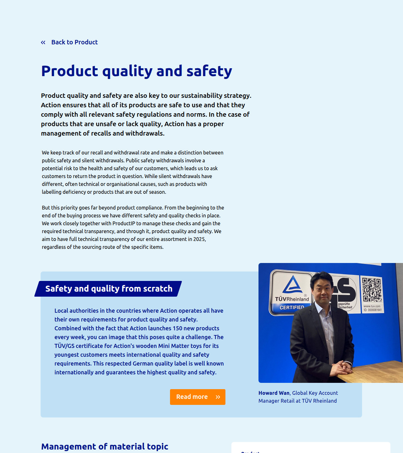 Product quality and safety - Update2022
