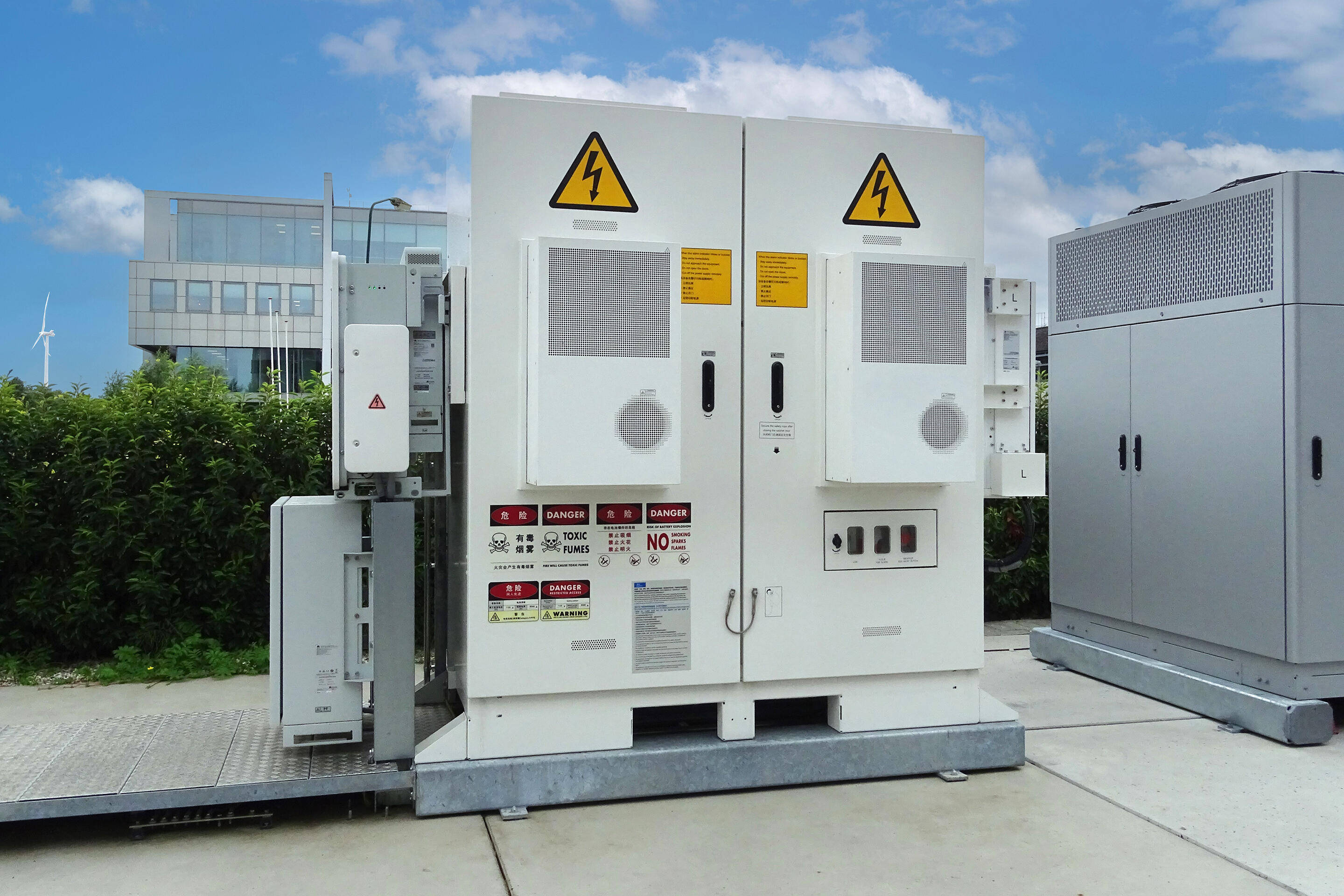 Batterijopslag voor energie.