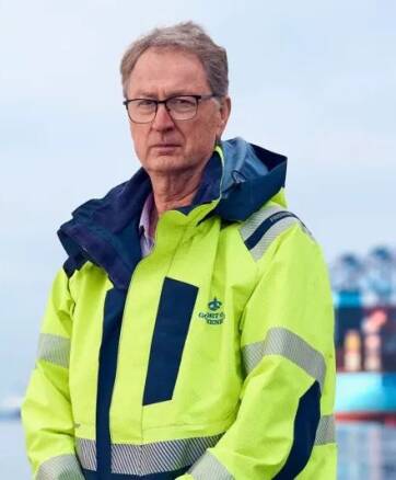 Bild på projektledare Jan Andersson med Göteborgs Hamn i bakgrunden.