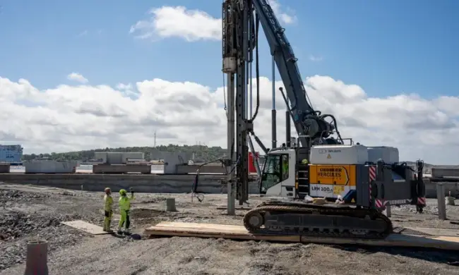 Work machines out in the area in Skandia Gateway.