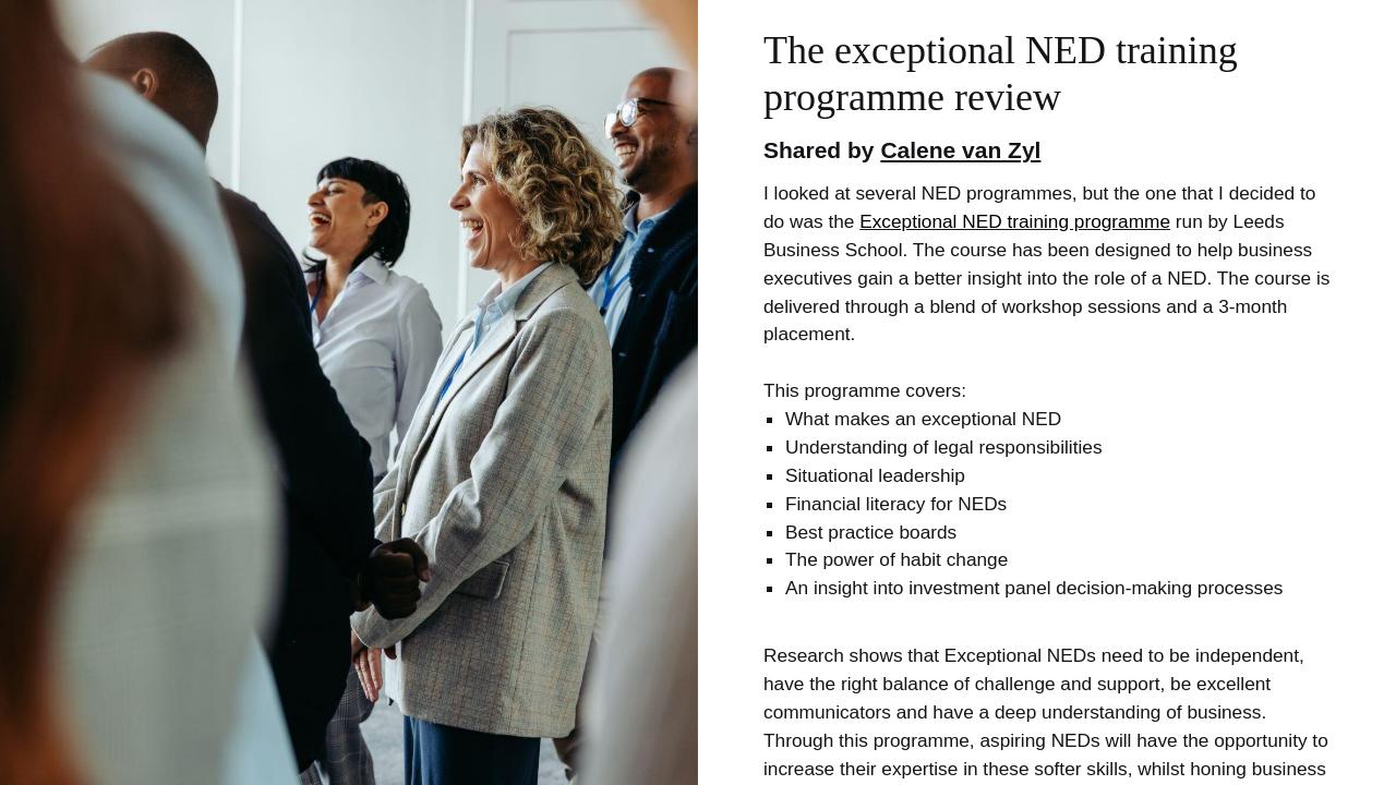 NED Training Programme - BoardTalk