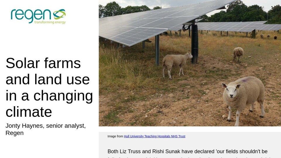 Solar farms and land use in a changing climate Solar farm land use analysis