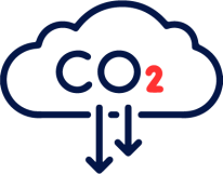 CO2 emissions reduction icon