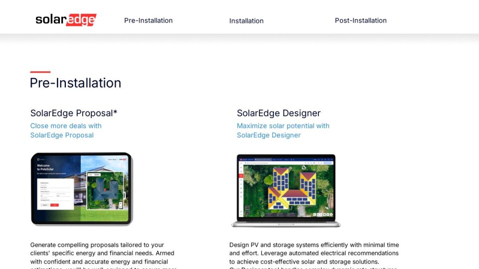 Pre installation solaredge software suite