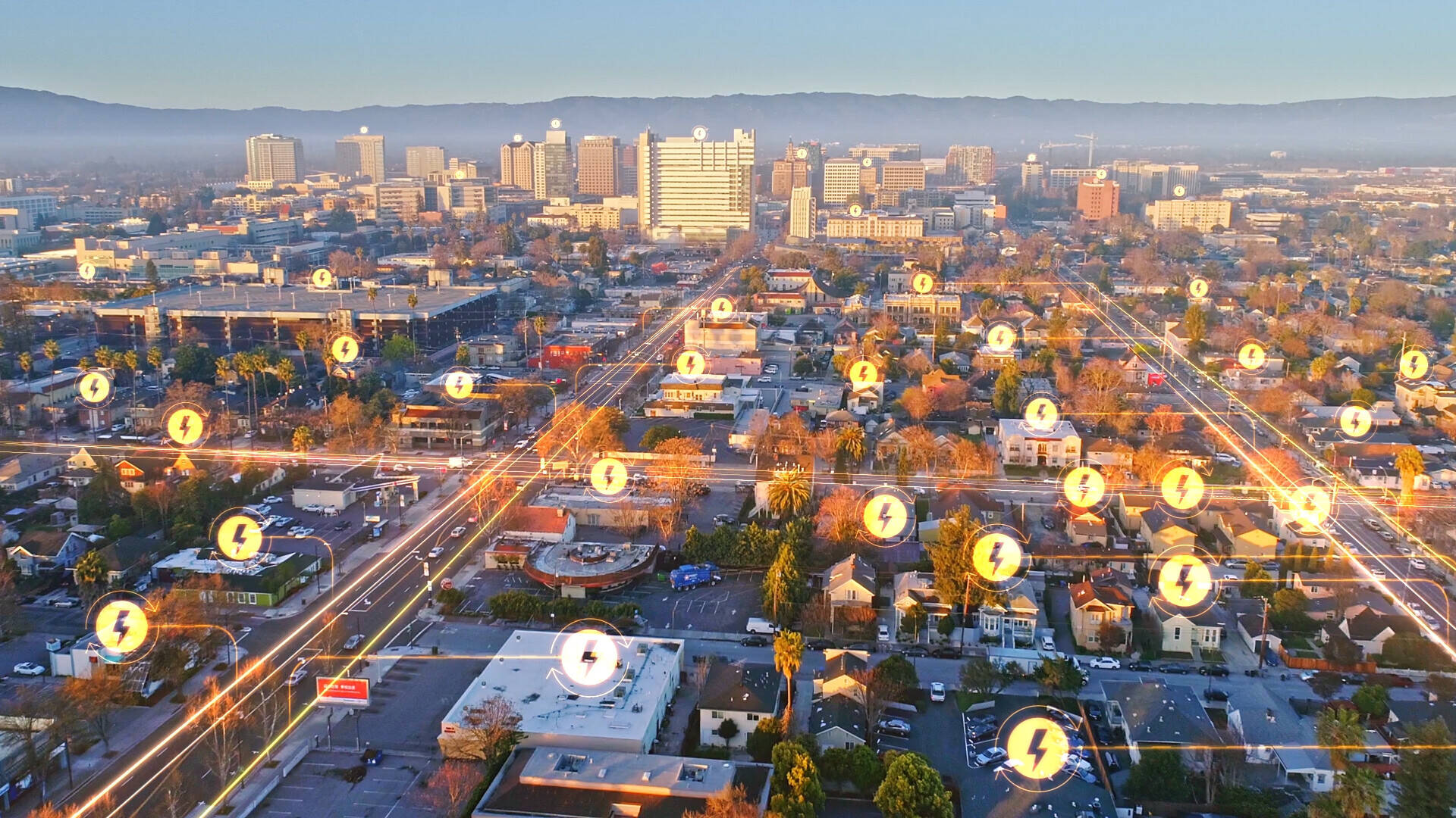 Design explaining Virtual Power Plant technology in a city