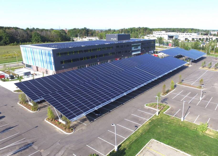 Parking lot with SolarEdge installation
