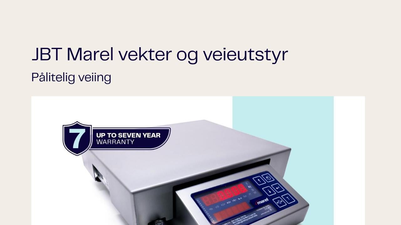 JBT Marel vekter og veieutstyr - Marel Norge