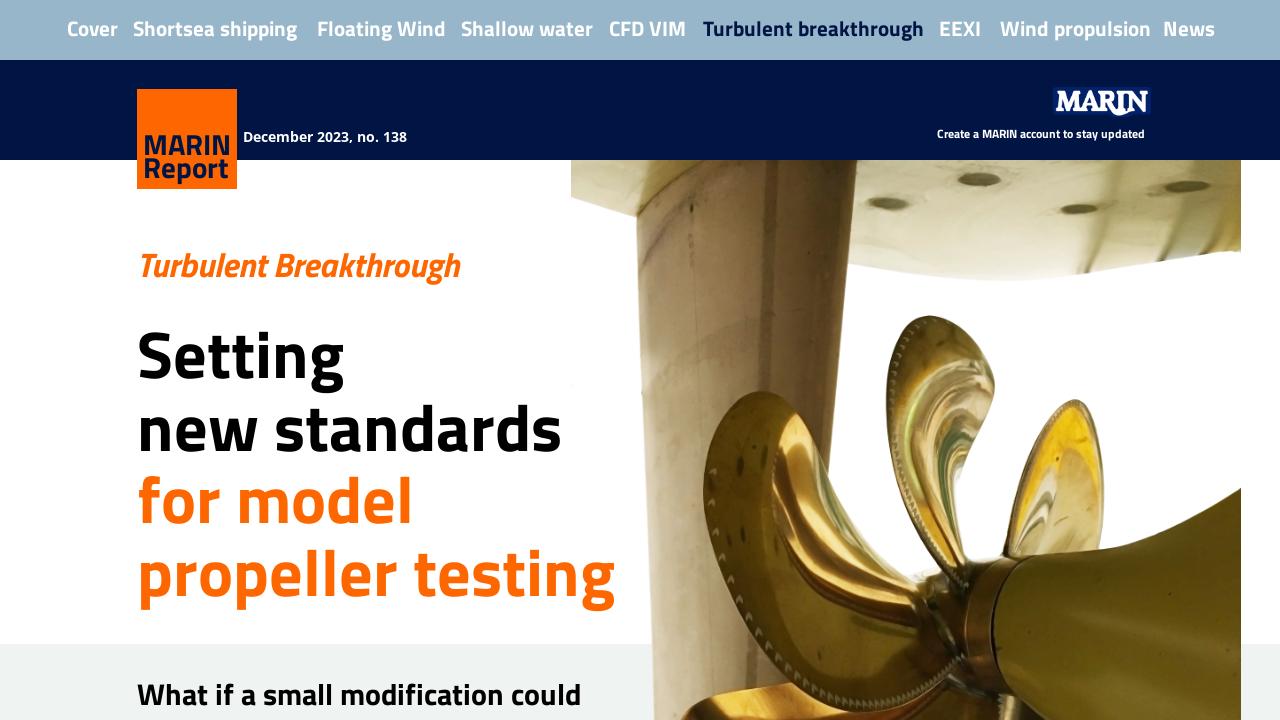Setting new standards for model propeller testing