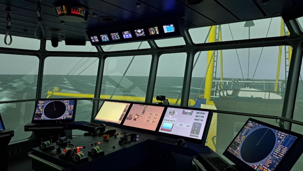 Fishing vessel setup in the Large Motion Simulator.