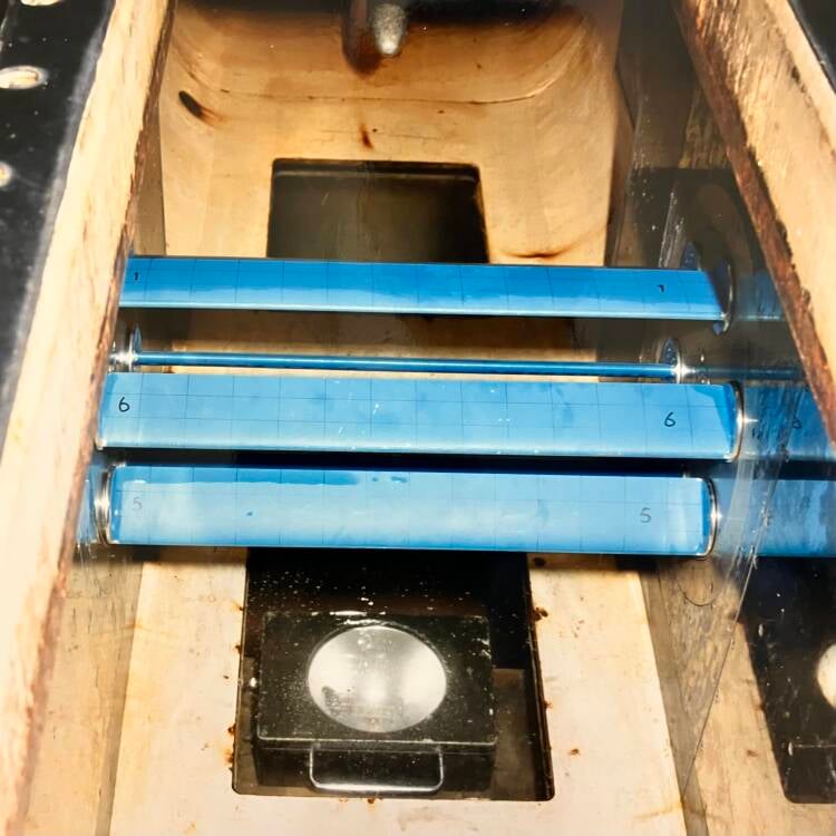 A Whale Tail Wheel (TWT) scale model in MARIN’s cavitation tunnel (1996).