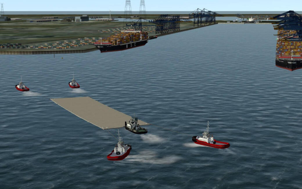 Turning towards the Deurganckdok (waiting location near the immersion site with space for 4 tunnel elements).