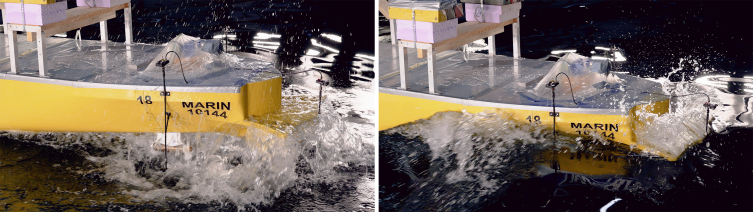 Figure 2: Sailing in rough conditions. Complete forward pod emergence events experienced.