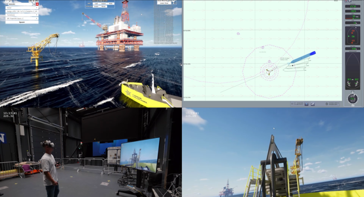 Model tests in waves.