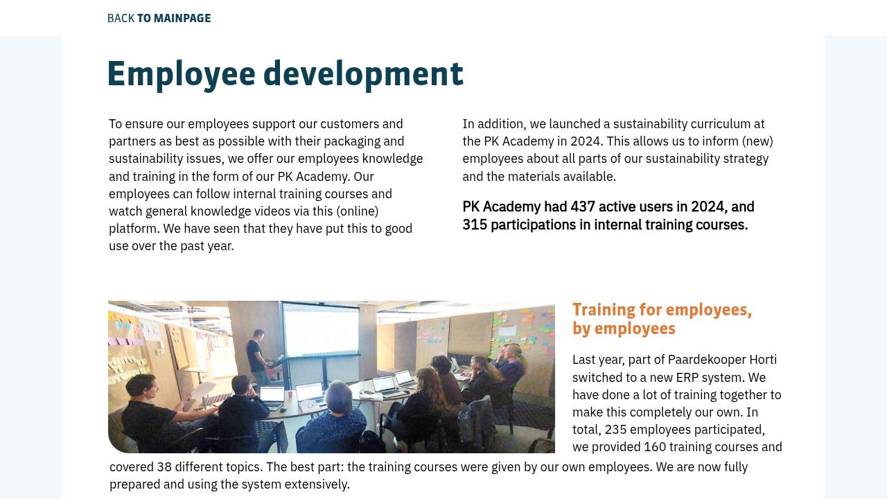 Employee development - RDP Sustainability Report 2024