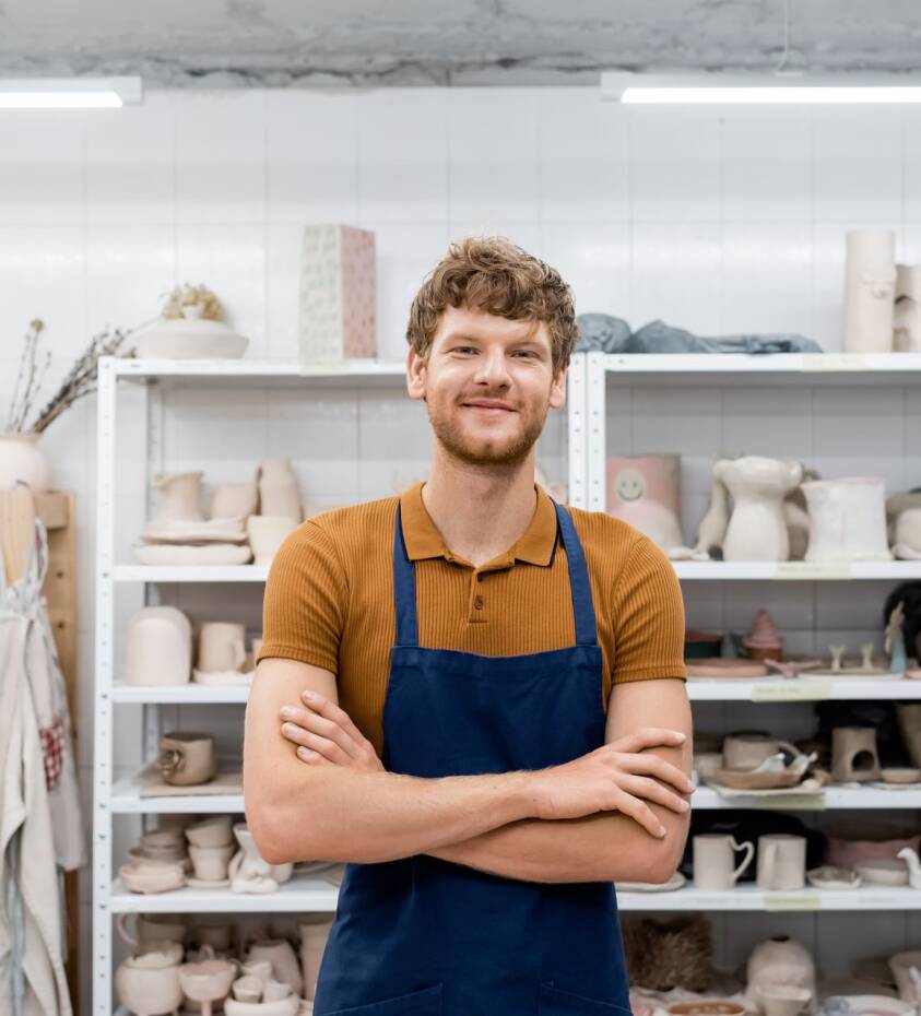 Man in atelier