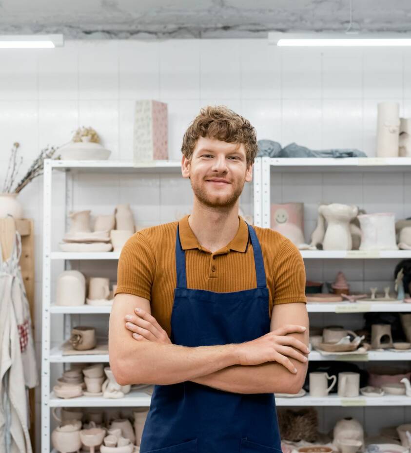 Man in atelier