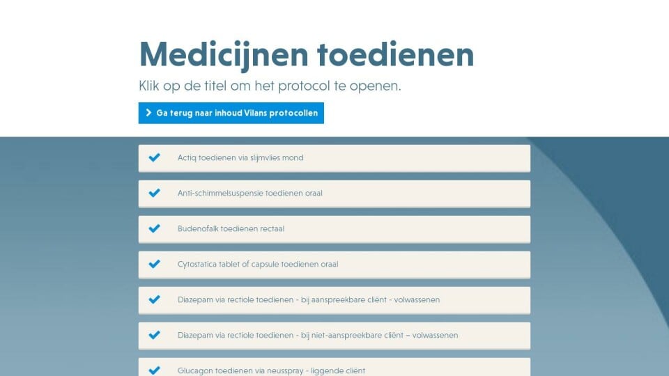 Vilans - Medicijnen toedienen - Zorg protocollen
