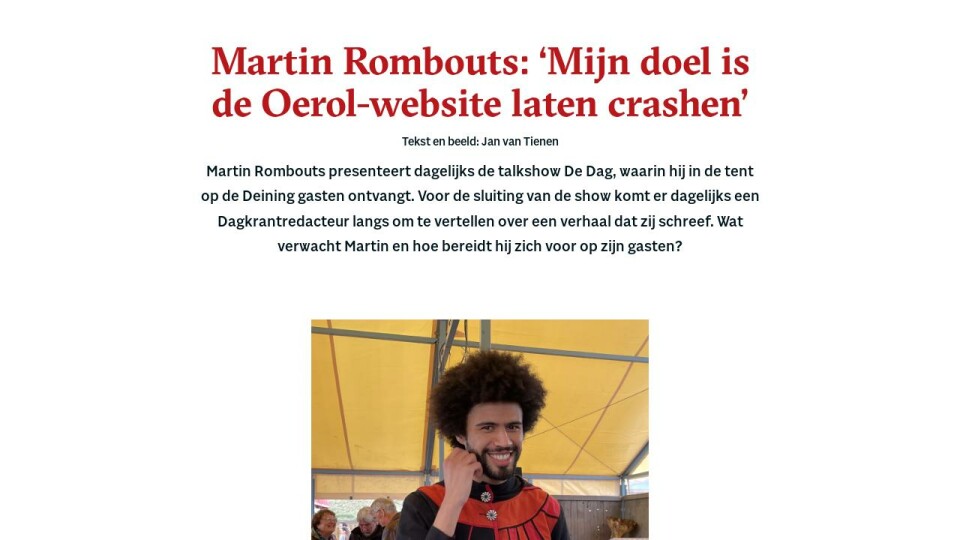 Martin Rombouts: ‘Mijn doel is de Oerol-website laten crashen